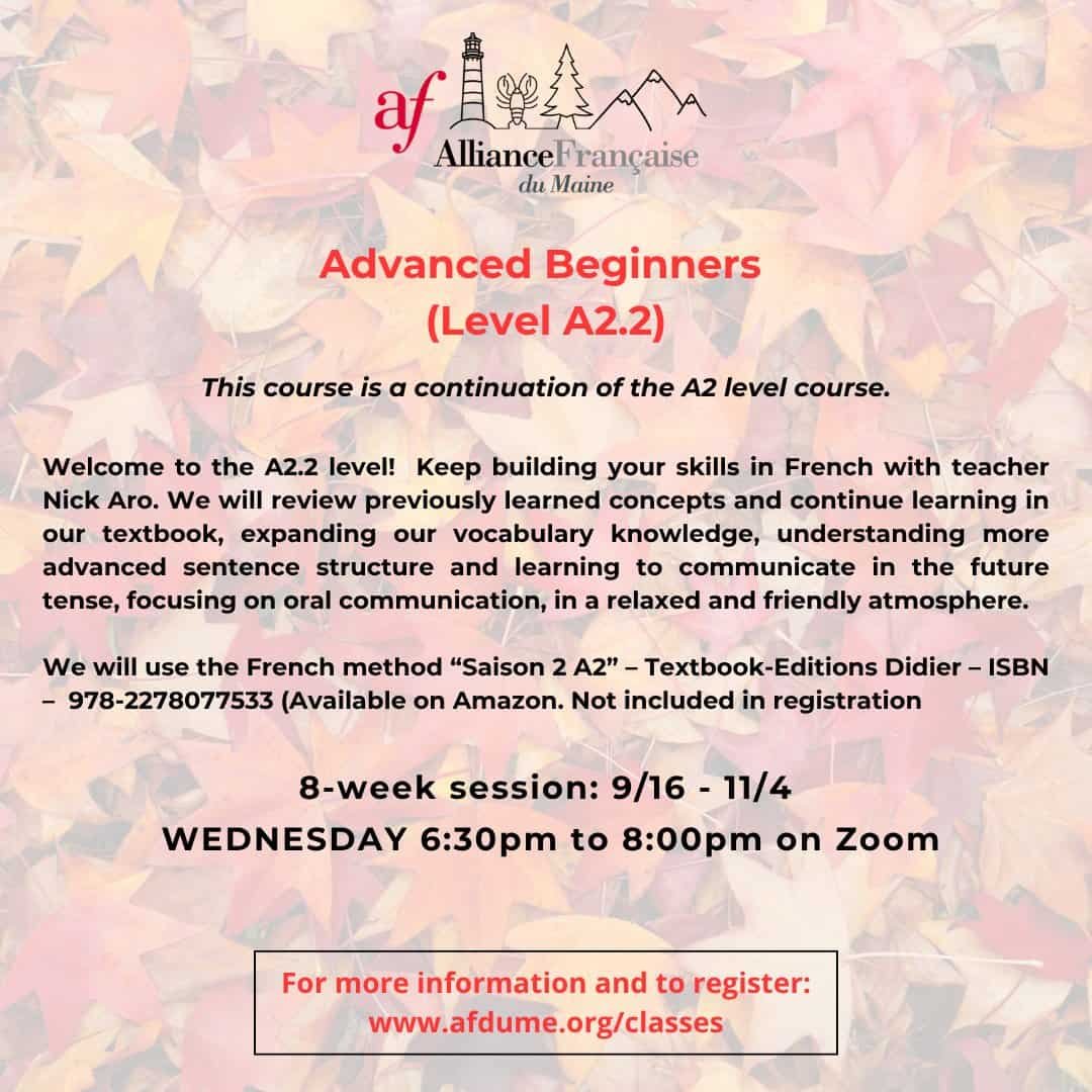 Featured image for “Advanced Beginners Continuation (A2.2)”