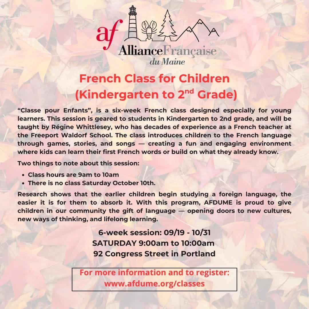 Featured image for “French Class for Children (Kindergarten to 2nd Grade)”
